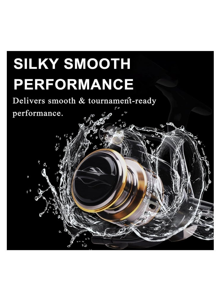 HE7000 Spinning Fishing Reel, High Speed Spinning Reel with 5.2:1 Gear Ratio,  Powerful Drag Lightweight Smooth Fishing Reels Freshwater Saltwater - Image 4